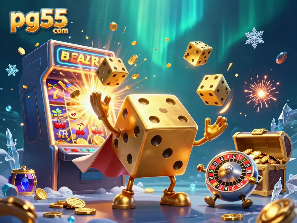 Engage with pg55 com in a vibrant casino scene full of interactive gaming elements.