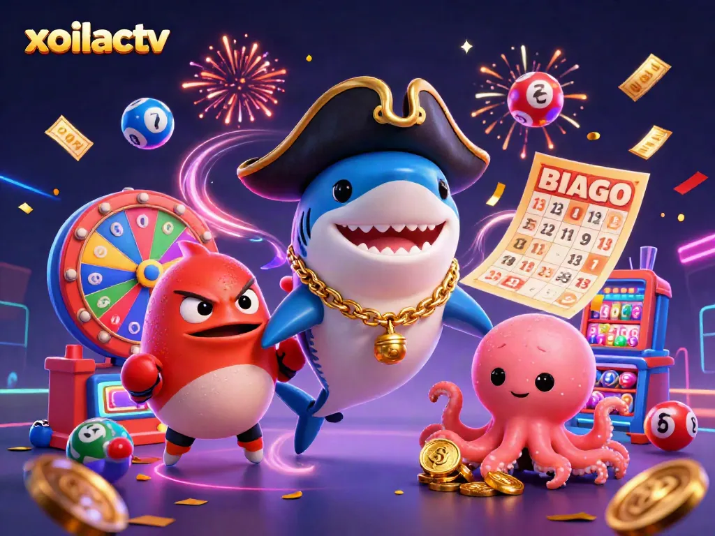 Engage with the excitement of xoilactv featuring a dynamic gambling scene with colorful lottery elements.