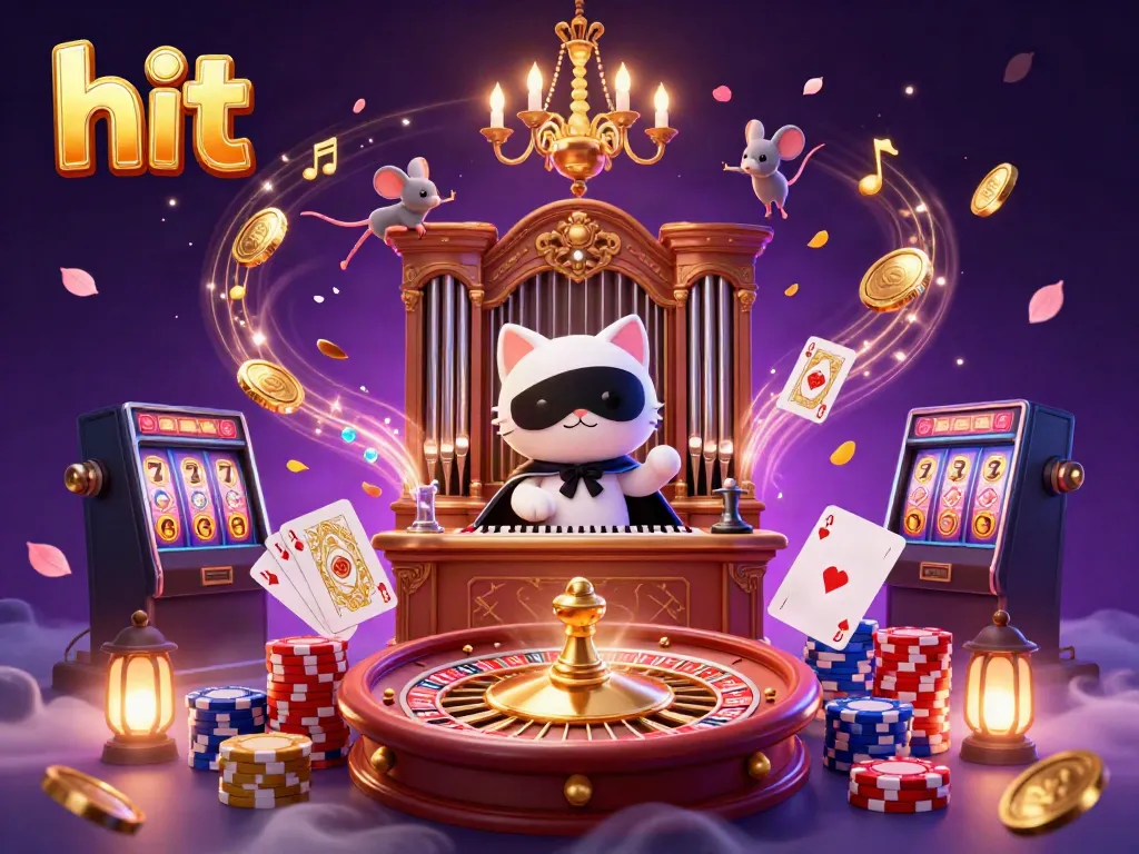 Hit casino gaming scene with a phantom cat, mouse acrobat, and rich gambling elements.