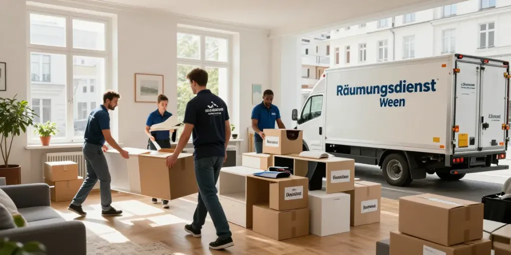 Räumungsdienst Wien in Aktion: Professionelle Entrümpelung mit engagiertem Team in Wien.