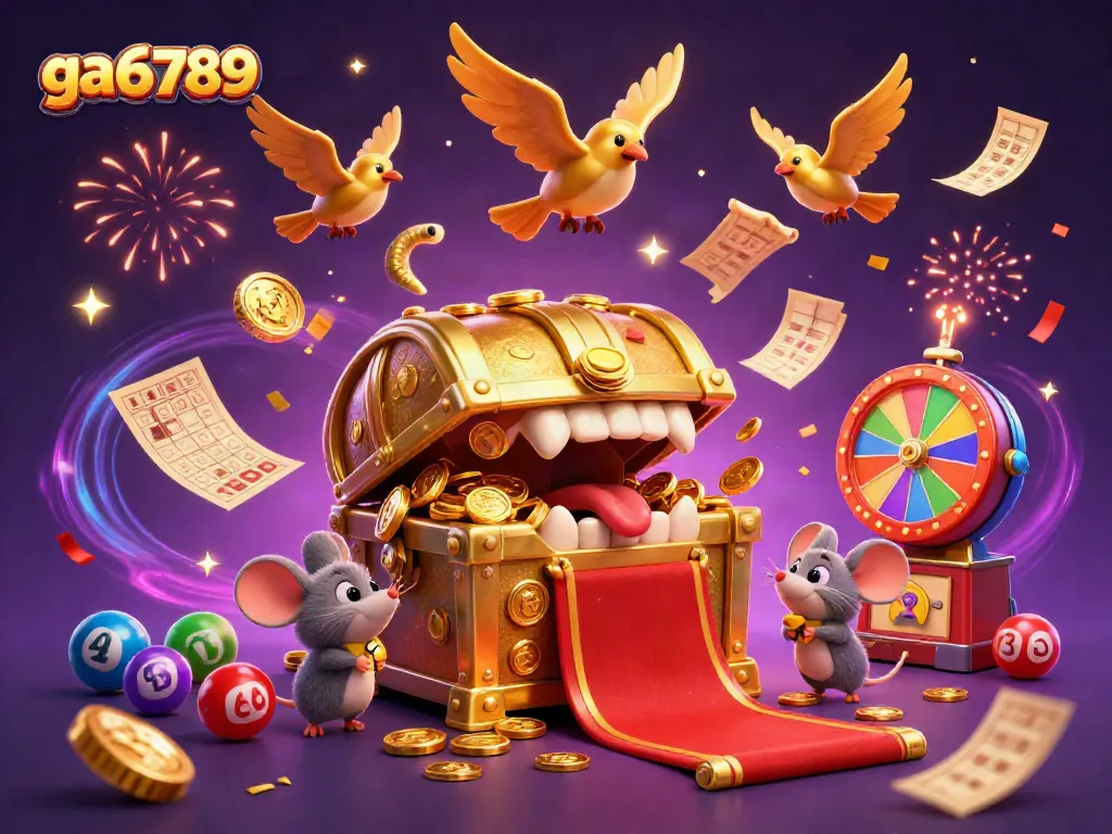 Experience ga6789's vibrant gambling world with a treasure chest and adventure elements.
