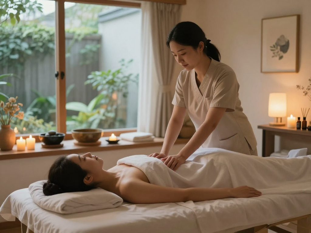 Experience a relaxing 안양출장안마 session in a serene massage therapy room.