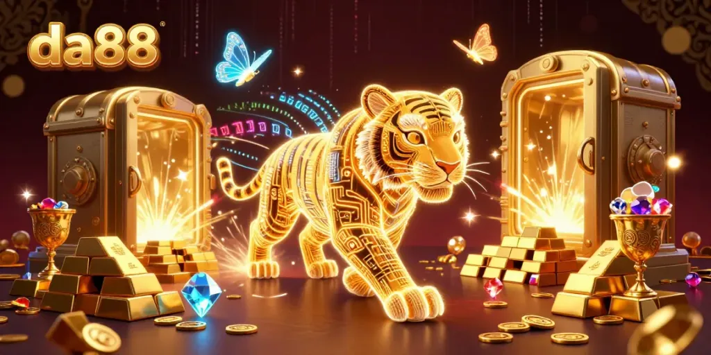 Experience exciting gameplay at da88 with vibrant casino-themed 3D illustration featuring captivating characters and rich details.