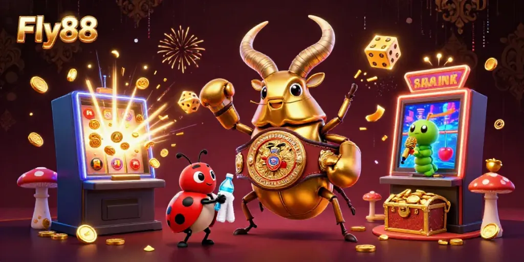 Experience excitement and winning moments with Fly88's engaging casino games and vibrant characters.
