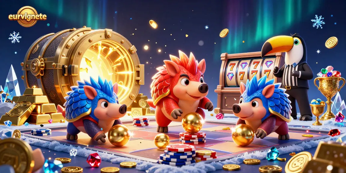 Compete in the exhilarating eurvlgnete slot game with two armored pangolins amid a treasure-filled showdown.