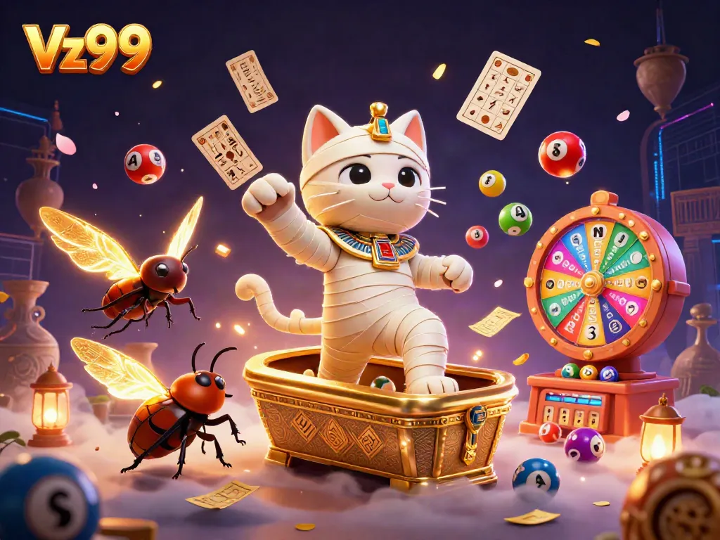 Experience the excitement of Vz99 with a vibrant 3D illustration capturing thrilling gaming elements.