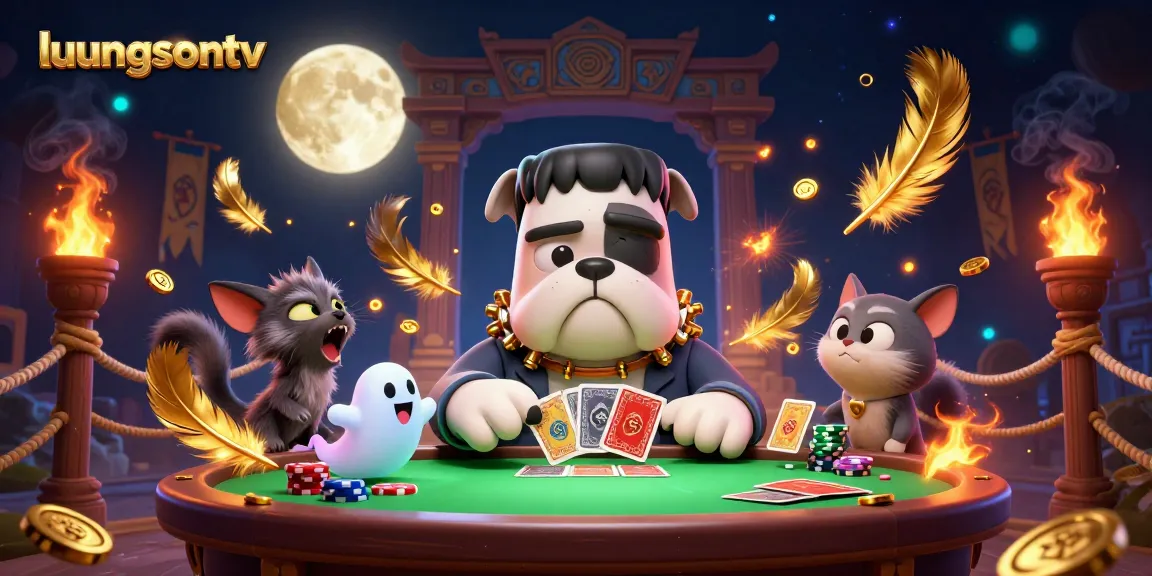 Experience thrilling gaming action at luongsontv with a vibrant 3D casino scene featuring colorful characters.