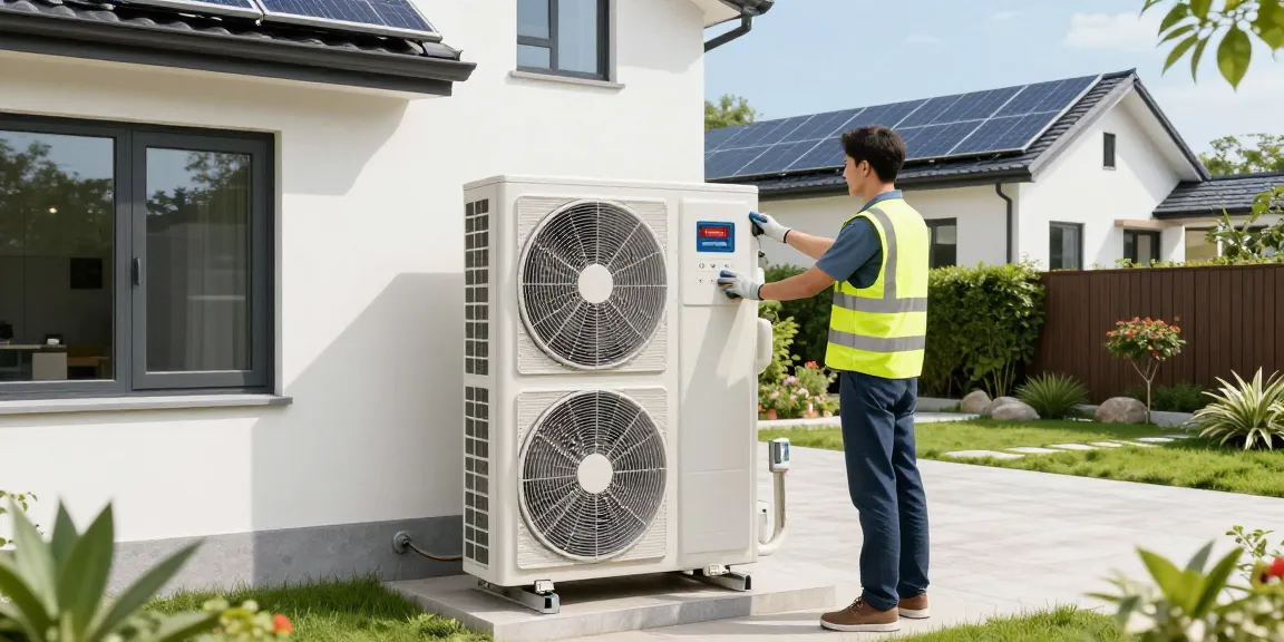 Bosch heat pump installation demonstrating energy efficiency in a modern home.