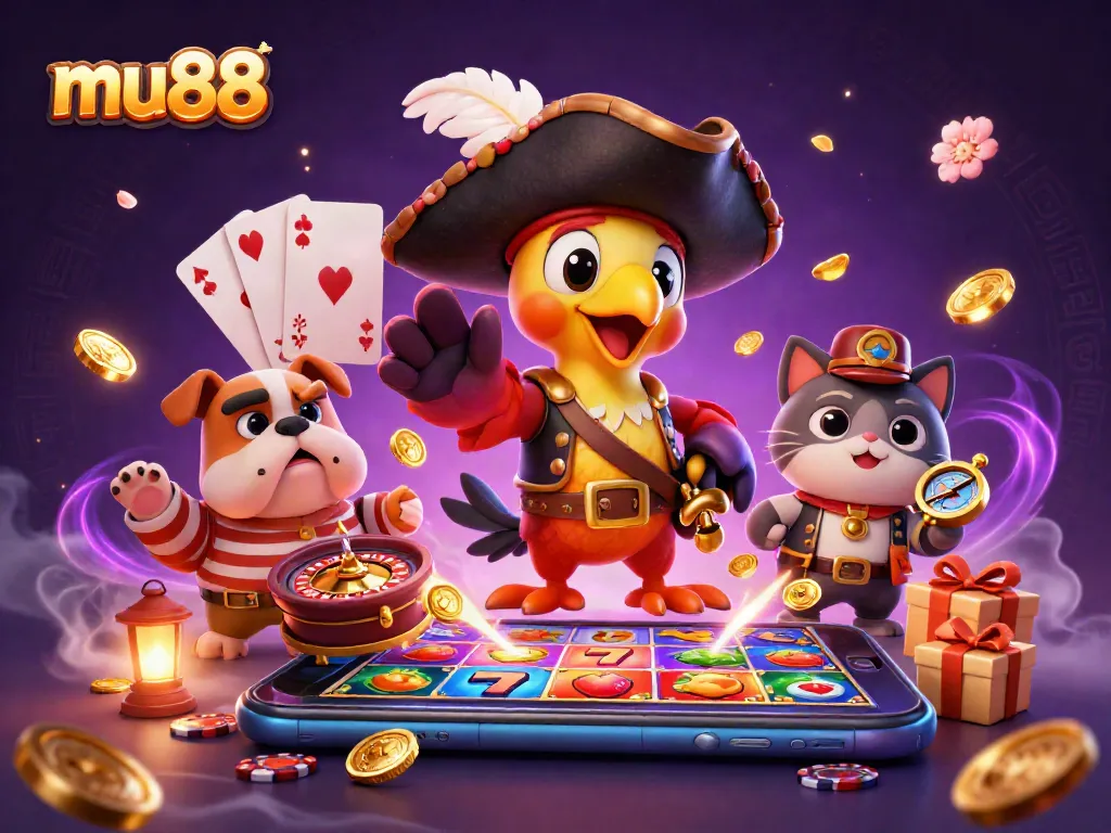 Experience mu88's vibrant slots with pirate characters, dynamic game elements, and rich visuals.