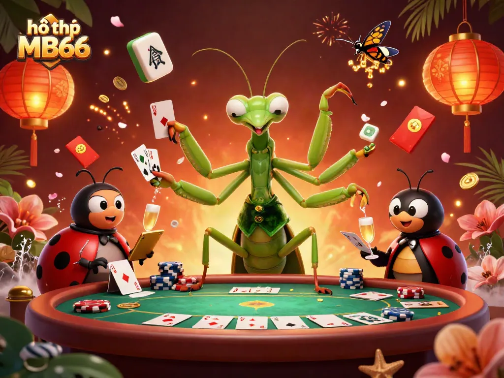 Engage with the dynamic gaming scene showcasing hỗ trợ MB66 in action against vibrant casino elements.