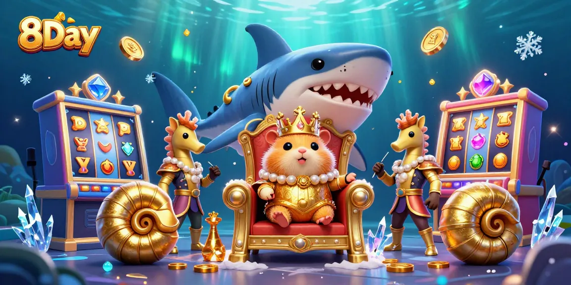 Engage in thrilling gameplay at 8Day with a vibrant casino-inspired underwater scene.