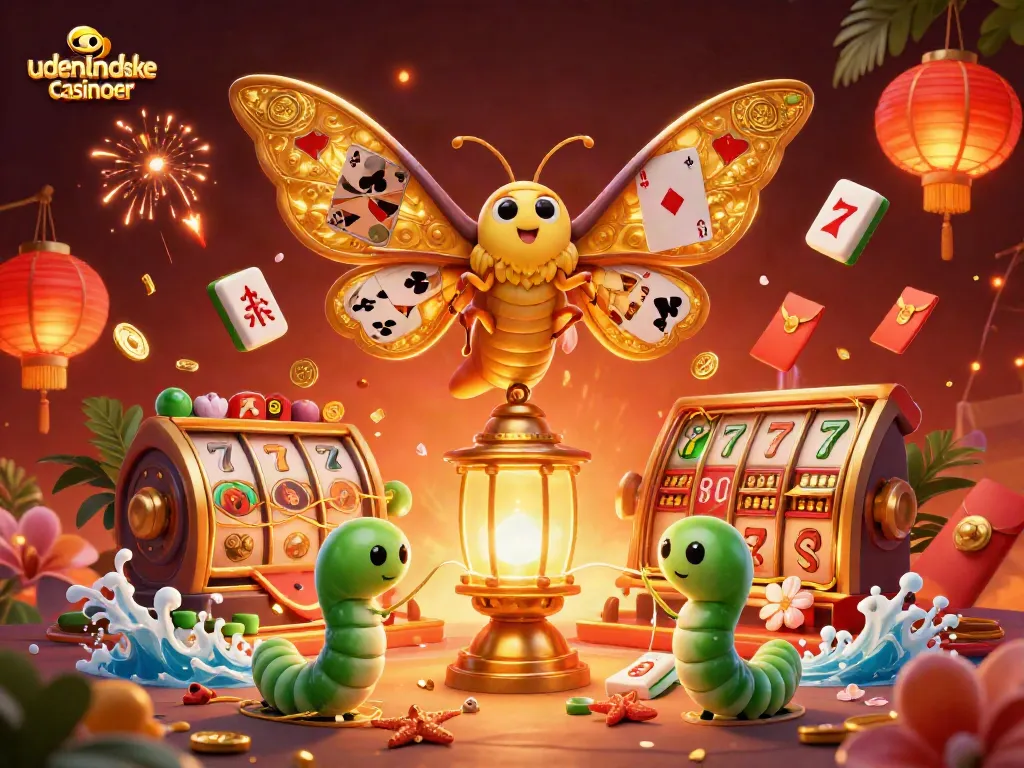 Engage with udenlandske casinoer through a vibrant 3D illustration of a mystical scene.