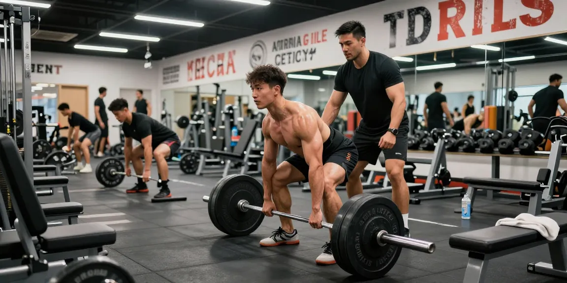 Athletic bodybuilder at Anabolika Shop gym, lifting weights for muscle gains.