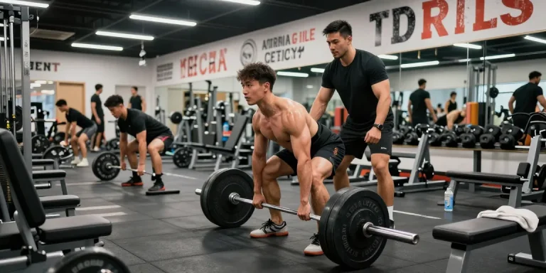 Athletic bodybuilder at Anabolika Shop gym, lifting weights for muscle gains.
