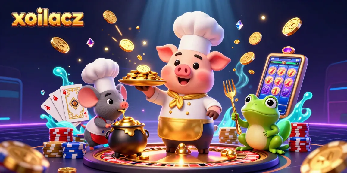 Experience thrilling wins at xoilacz casino with vibrant golden coins and expert characters.