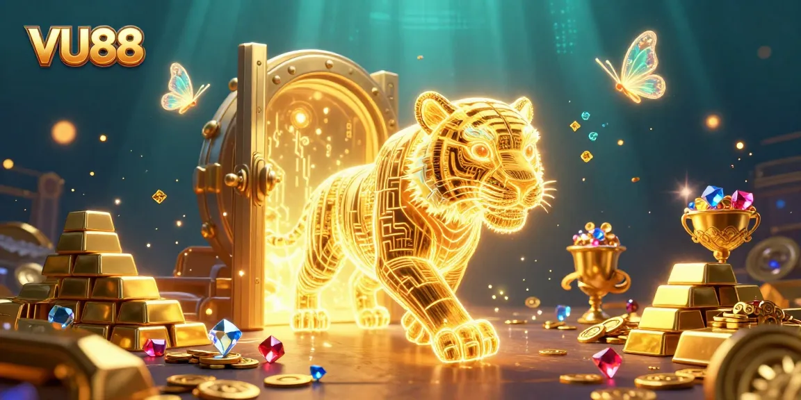 Experience the vibrant digitally-rendered world of VU88 as golden treasures and light come alive